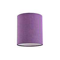 Contemporary and Elegant Vivid Purple Linen Fabric 18cm High Cylinder Lamp Shade