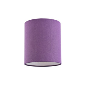 Contemporary and Elegant Vivid Purple Linen Fabric 18cm High Cylinder Lamp Shade