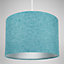 Contemporary and Sleek 10 Inch Teal Linen Fabric Drum Lamp Shade 60w Maximum