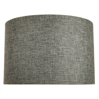 Contemporary and Sleek 12 Inch Grey Linen Fabric Drum Lamp Shade
