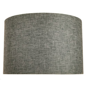 Contemporary and Sleek 12 Inch Grey Linen Fabric Drum Lamp Shade 60w Maximum