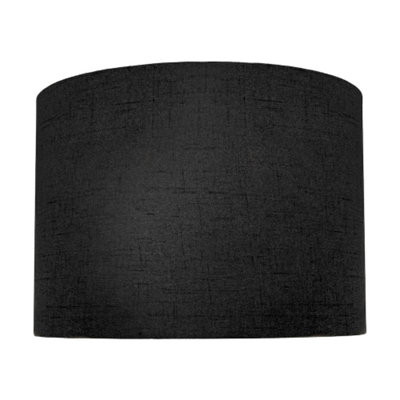 Contemporary and Sleek Black Textured 10 Linen Fabric Drum Lamp Shade 60w Max