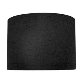 Contemporary and Sleek Black Textured 10 Linen Fabric Drum Lamp Shade 60w Max