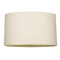 Contemporary and Sleek Cream Linen Fabric Oval Lamp Shade 60w Maximum