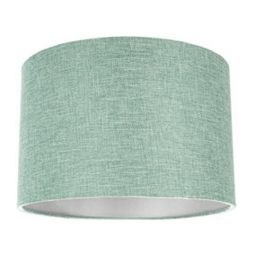 Contemporary and Sleek Mint Plain Linen Fabric Drum Lamp Shade 60w Maximum