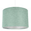 Contemporary and Sleek Mint Plain Linen Fabric Drum Lamp Shade 60w Maximum
