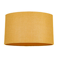 Contemporary and Sleek Mustard Ochre Linen Fabric Oval Lamp Shade 60w Maximum