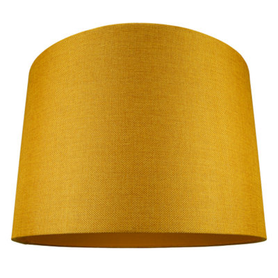 Contemporary and Sleek Ochre Linen 16 Lamp Shade with Cotton Inner Lining