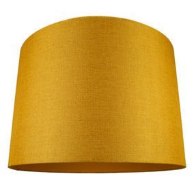Contemporary and Sleek Ochre Linen 16 Lamp Shade with Cotton Inner Lining