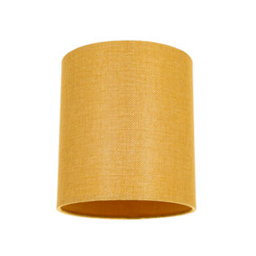 Contemporary and Sleek Ochre Linen Fabric 6 Cylindrical Lamp Shade 60w Maximum