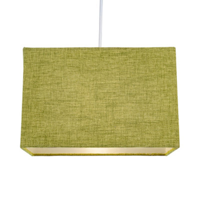 Contemporary and Sleek Olive Linen Fabric Rectangular Lamp Shade 60w Maximum