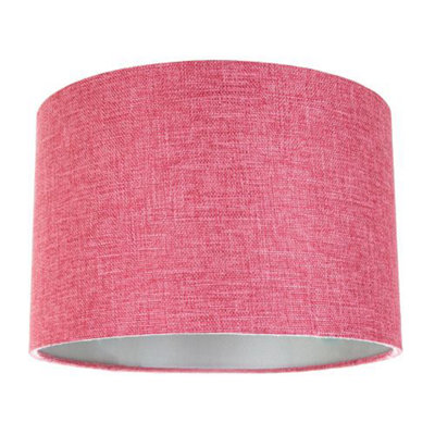 Contemporary and Sleek Pink Plain Linen Fabric Drum Lamp Shade 60w