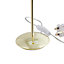 Contemporary and Sleek Polished Brass Metal Table Lamp Base with Inline Switch
