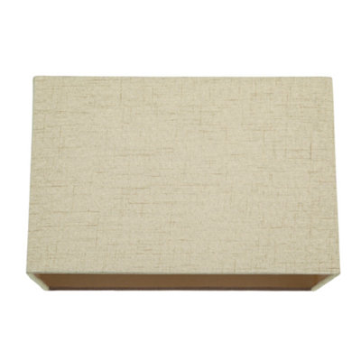 Contemporary and Sleek Taupe Linen Fabric Rectangular Lamp Shade 60w Maximum