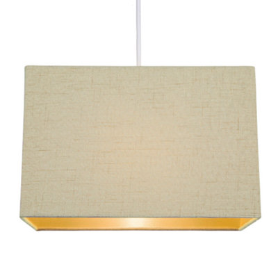 Contemporary and Sleek Taupe Linen Fabric Rectangular Lamp Shade 60w Maximum