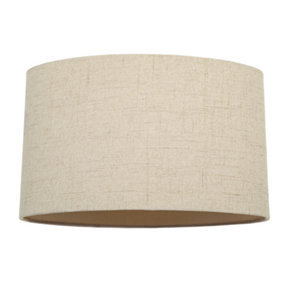 Contemporary and Sleek Taupe Stitched Effect Linen Fabric Oval Lamp Shade
