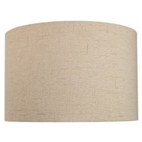 Contemporary and Sleek Taupe Textured 14 Linen Fabric Drum Lamp Shade 60w Max