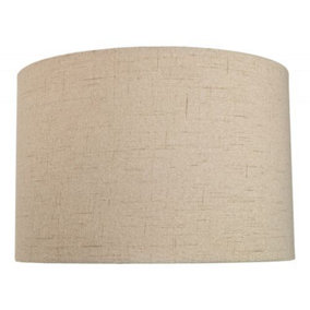 Contemporary and Sleek Taupe Textured Linen Fabric Drum Lamp Shade 60w Maximum