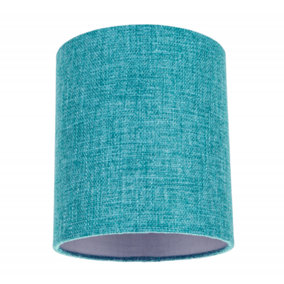 Contemporary and Sleek Teal Linen Fabric 6 Cylindrical Lamp Shade 60w Maximum
