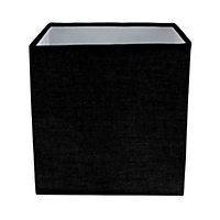 Contemporary and Stylish Ash Black Linen Fabric Square 16cm Lamp Shade