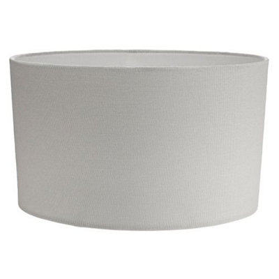 Contemporary and Stylish Dove Grey Linen Fabric Oval Lamp Shade 30cm Width