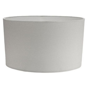 Contemporary and Stylish Dove Grey Linen Fabric Oval Lamp Shade - 30cm Width