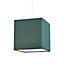 Contemporary and Stylish Forest Green Linen Fabric Square 16cm Lamp Shade