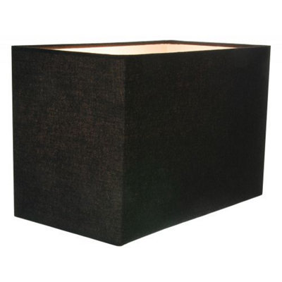 Contemporary and Stylish Jet Black Linen Fabric Rectangular Lamp Shade