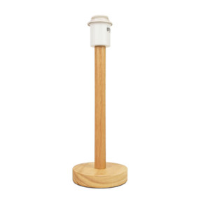 Contemporary and Stylish Light Rubber Wood Table Lamp Base with Inline Switch