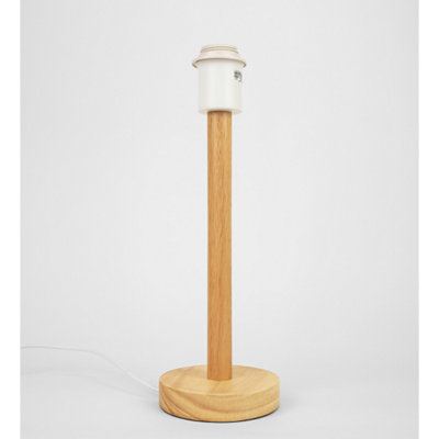 Contemporary and Stylish Light Rubber Wood Table Lamp Base with Inline Switch