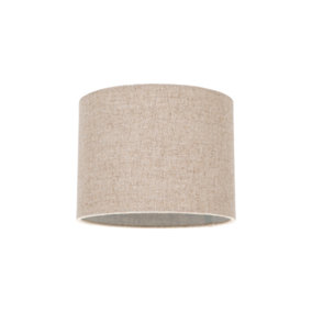 Contemporary and Stylish Natural Linen 8 Lamp Shade in Oatmeal - 20cm Diameter
