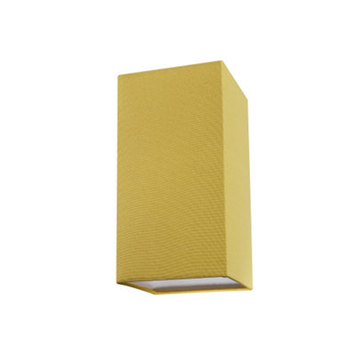 Contemporary and Stylish Ochre Linen Fabric Tall Rectangular 25cm Lampshade