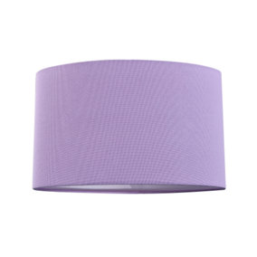 Contemporary and Stylish Soft Lilac Linen Fabric Oval Lamp Shade - 30cm Width