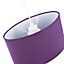 Contemporary and Stylish Vivid Purple Linen Fabric Oval Lamp Shade - 30cm Width
