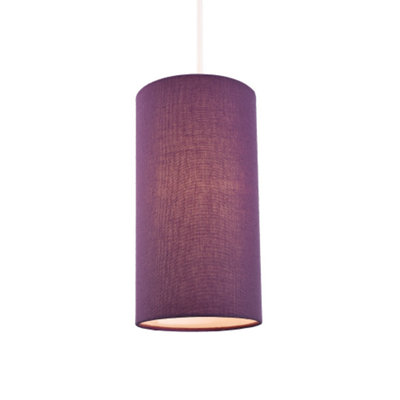 Contemporary and Stylish Vivid Purple Linen Fabric Tall Cylindrical Lampshade