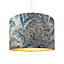 Contemporary and Vivid Peacock Print 25cm Table/Pendant Lampshade in Soft Cotton