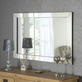 Contemporary Angled Wall Mirror 53x43cm
