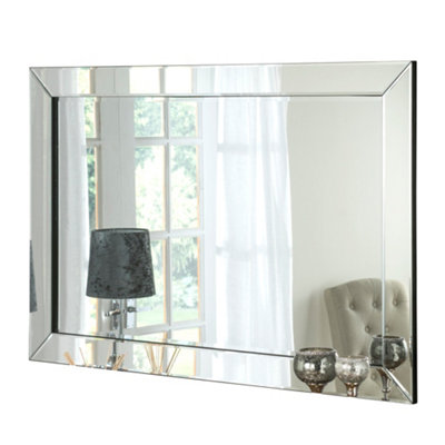 Contemporary Angled Wall Mirror 53x43cm