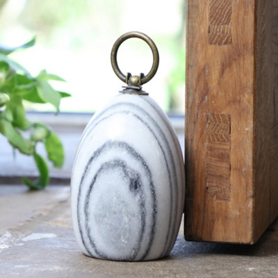 Contemporary Antique Doorstop Grey Marble Heavy Weight Decorative Door Stop