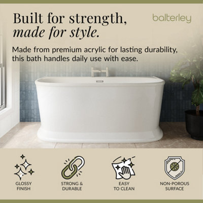 Contemporary Back To Wall Freestanding Bath from Balterley - 1700mm x 760mm