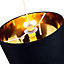 Contemporary Black Cotton 10" Table/Pendant Lamp Shade with Shiny Golden Inner