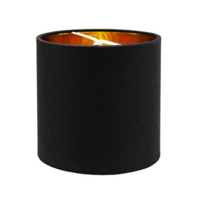 Contemporary Black Cotton 6 Clip-On Candle Lamp Shade with Shiny Golden Inner