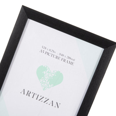 Contemporary Black Veneer Wood Effect A5 Rectangular Frame for Wall or ...