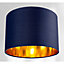 Contemporary Blue Cotton 10" Table/Pendant Lamp Shade with Shiny Copper Inner