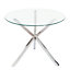 Contemporary Chrome Base Round Tempered Glass Coffee Table Dining Table Dia 900mm