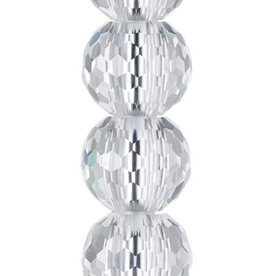 Contemporary Clear K9 Crystal Glass Table Lamp Base with Faceted Spheres