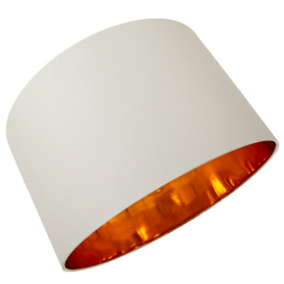 Contemporary Cream Cotton 20 Floor/Pendant Lamp Shade with Shiny Copper Inner