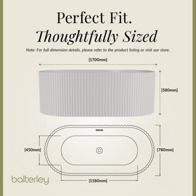 Contemporary Curved Freestanding Bath from Balterley - 1700mm x 780mm - 4