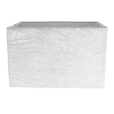 Contemporary Designer Arctic White Crushed Velvet Fabric Rectangular Lamp Shade