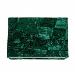 Contemporary Designer Forest Green Crushed Velvet Fabric Rectangular Lamp Shade